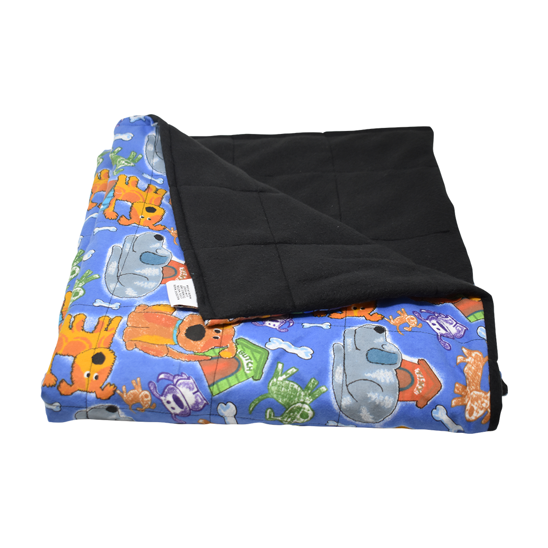 Susu's 6lb dogs blue flannel and black fleece