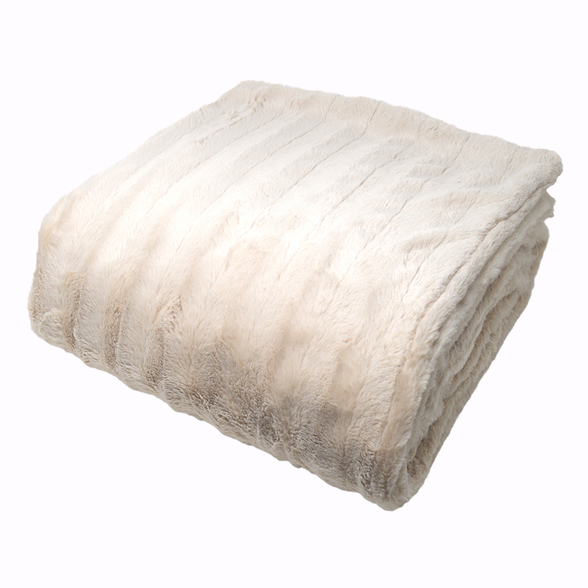 Fur Weighted Blanket Cream